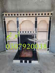 مشبات رخام ,مدافئ حجر , مشبات حديثة, بناء اف